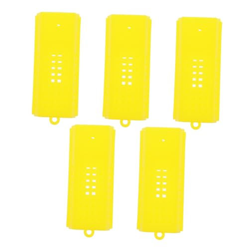 FUNOMOCYA 5 Stück Königinkäfig Aus Kunststoff, Bienenköniginkäfige Zum Transport Von Fängern, Aufzuchtbecher-Set, Transport Von Fängerboxen Für Bienenzuchtausrüstung, Werkzeug, Gelb von FUNOMOCYA