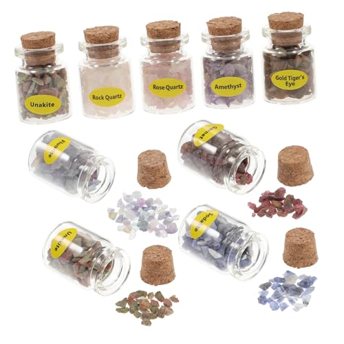 FUNOMOCYA 9Stücke Teiliges Kristallflaschen Set mit Mini Glasflaschen zur Dekoration Einzigartige Edelsteinkristallflaschen für Spirituelle Accessoires Wohn FUNOMOCYA 9Stücke Teiliges Kristallflaschen Set mit Mini Glasflaschen zur Dekoration Einzigartige Edelsteinkristallflaschen für Spirituelle Accessoires Wohn von FUNOMOCYA
