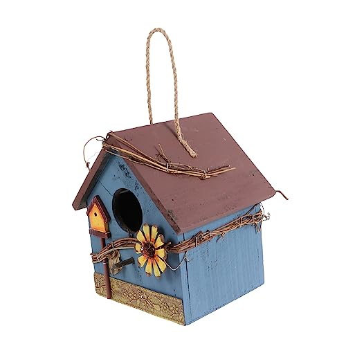 FUNOMOCYA Holz Vogelhäuschen Für Garten Aufhängen Papageien Futterstation Wildvogelhaus Terrassen Dekoration Schutz von FUNOMOCYA