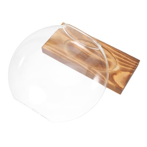 FUNOMOCYA Holzbasis Hydroponische Glasvase Für Pflanzen Dekorative Propagationsstation Für Wasserpflege Transparente Blumenvase Für Fensterbank Oder Schreibtisch Vintage von FUNOMOCYA