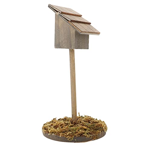 FUNOMOCYA Simuliertes Vogelhaus Mikrolandschaftsverzierungen Wohnkultur Glasbehälter Für Terrarien Holzmöbel Puppenhaus-Layout Simulation Vogelhausdekore Tisch Hölzern Draussen Statue von FUNOMOCYA