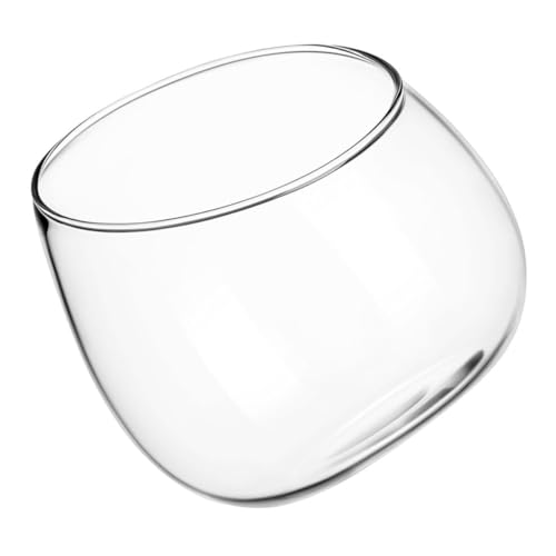 FUNOMOCYA Transparente Glasvase mit Schrägem Öffnung Dekoratives Terrarium für Luftpflanzen Succulenten Moos Multifunktionale Tischdeko Eleganter Pflanzenhalter für Zuhause und Büro von FUNOMOCYA