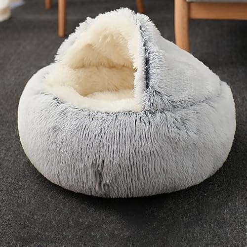 FUNZE 1 Stücke Haustier Hund Katze Bett Runde Plüsch Katze Warmes Bett Haus Weiches Langes Plüsch Bett Für Kleine Hunde Für Katzen Nest 2 In 1 Katzenbett FUNZE 1 Stücke Haustier Hund Katze Bett Runde Plüsch Katze Warmes Bett Haus Weiches Langes Plüsch Bett Für Kleine Hunde Für Katzen Nest 2 In 1 Katzenbett von FUNZE