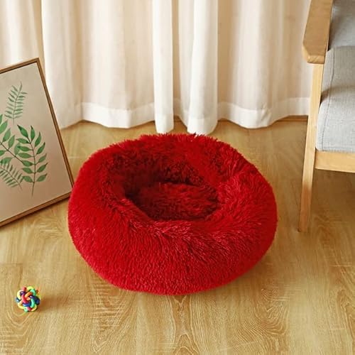 FUNZE 1Pcs Donut Hundeschlafsofa Waschbar Haustierbett Matten Plüsch Haustierbett Haus für Kleine Große Hunde Katzen Runde Matte Warmes Schlafnetz Heimtierbedarf von FUNZE