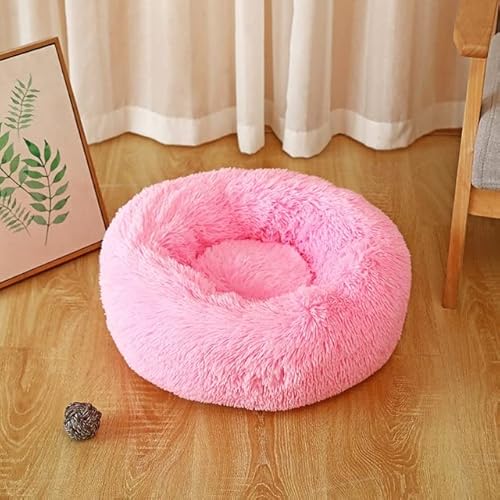 FUNZE 1Pcs Donut Hundeschlafsofa Waschbar Haustierbett Matten Plüsch Haustierbett Haus für Kleine Große Hunde Katzen Runde Matte Warmes Schlafnetz Heimtierbedarf von FUNZE