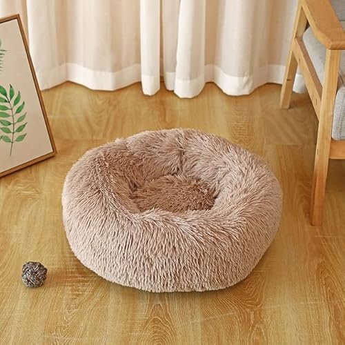 FUNZE 1Pcs Donut Hundeschlafsofa Waschbar Haustierbett Matten Plüsch Haustierbett Haus für Kleine Große Hunde Katzen Runde Matte Warmes Schlafnetz Heimtierbedarf von FUNZE