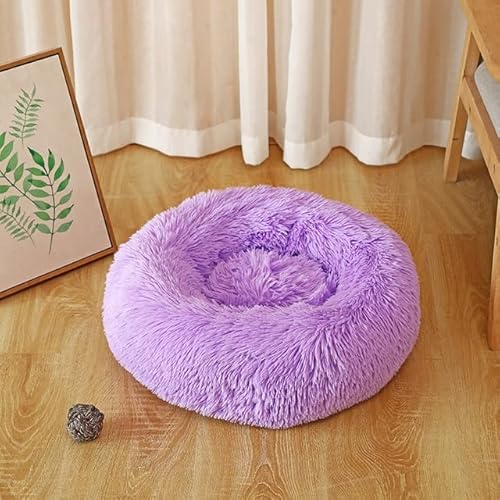 FUNZE 1Pcs Donut Hundeschlafsofa Waschbar Haustierbett Matten Plüsch Haustierbett Haus für Kleine Große Hunde Katzen Runde Matte Warmes Schlafnetz Heimtierbedarf von FUNZE