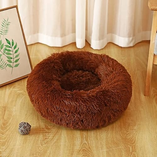 FUNZE 1Pcs Donut Hundeschlafsofa Waschbar Haustierbett Matten Plüsch Haustierbett Haus für Kleine Große Hunde Katzen Runde Matte Warmes Schlafnetz Heimtierbedarf von FUNZE