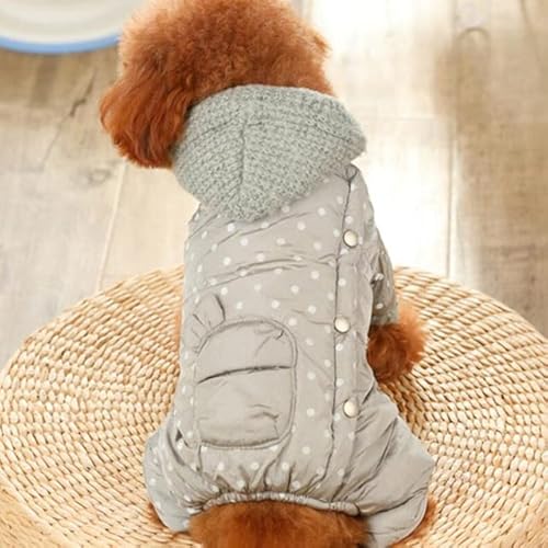 FUNZE Winter-Hundekleidung, niedliche Punkte, Haustierkleidung, Warmer Hundeoverall, Mantel, Jacke, Pudel, Bichon, Spitz, Schnauzer, Hundekostüm, Bekleidung von FUNZE