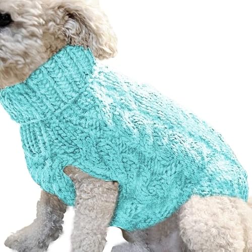 FUNZE Winter-Hundekleidung für Chihuahua, weiche Welpen, Kätzchen, hohe Kragen, einfarbig, Design, Pullover, modische Kleidung für Hunde und Katzen von FUNZE