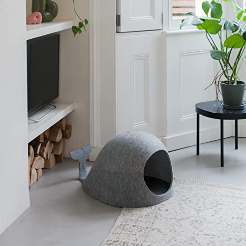 FUR SE NOAH Haustierbett, nachhaltiges Haus und Kratzbaum für Katzen und Hunde, entworfen in London und hergestellt in Schweden, Grau/Schwarz von FUR SE
