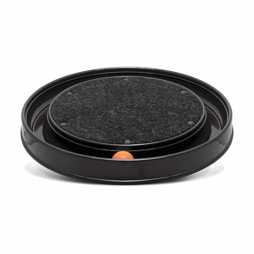 FURACÃOPET Runder Kratzbaum mit Ball - Interaktiver Kratzteppich und Spielbahn für Stressabbau und Spaß (Schwarz) von FURACÃOPET
