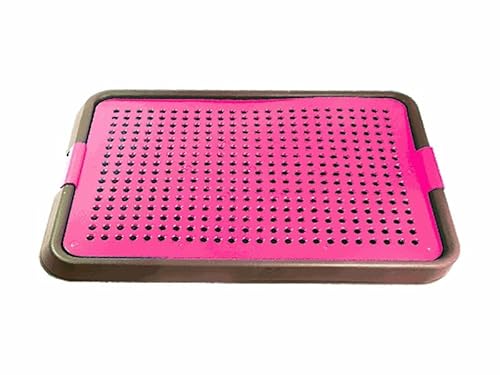 Furacão Pet Indoor Dog Potty Tray - Hygienische Trainingspadhalter für kleine & mittelgroße Hunde - Easy Clean Pet Pee Pad System mit Gitter - Kein Pfotenkontakt (Rosa, Groß) von FURACÃOPET