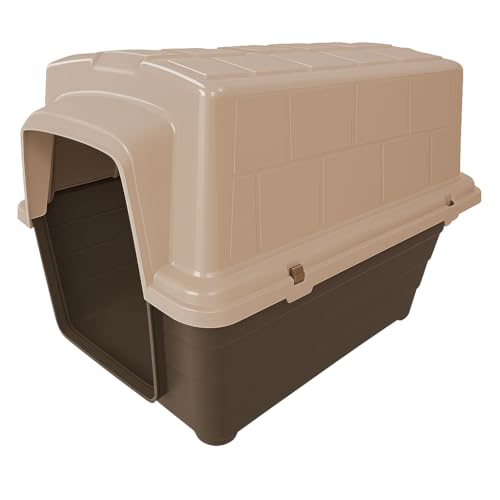 Hundehütte – robuste, geräumige Outdoor-Hundehütte für große Hunde – einfache Quick-Snap-Montage, reisefreundliches und luftbelüftetes Design und Komfort (Braun, H 20 x B 20 x L 26,3 – groß) von FURACÃOPET