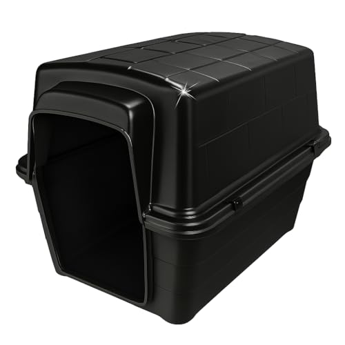 Hundehütte – robuste, geräumige Outdoor-Hundehütte für große Hunde – einfache Quick-Snap-Montage, reisefreundliches und luftbelüftetes Design und Komfort (schwarz, H 27,9 x B 29,5 x L 37,4 – extra Hundehütte – robuste, geräumige Outdoor-Hundehütte für große Hunde – einfache Quick-Snap-Montage, reisefreundliches und luftbelüftetes Design und Komfort (schwarz, H 27,9 x B 29,5 x L 37,4 – extra von FURACÃOPET