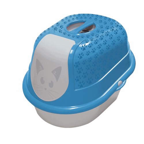 Jumbo Katzentoilette mit Deckel und Tür und Kohlefilter, extra groß, geschlossenes Kapuzen-Design zur Geruchskontrolle, leicht zu reinigen, spritzwassergeschützt, für große und kleine Katzen, Blau Jumbo Katzentoilette mit Deckel und Tür und Kohlefilter, extra groß, geschlossenes Kapuzen-Design zur Geruchskontrolle, leicht zu reinigen, spritzwassergeschützt, für große und kleine Katzen, Blau von FURACÃOPET