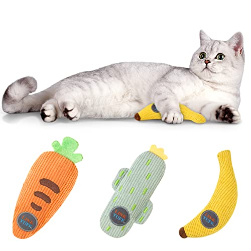 FURJOY Katzenminze Spielzeug (3 Stück), Katzenminze Kissen, Katzenminze Plüsch Spielzeug, Natürliches Katzenspielzeug für alle Katzen und Kitten geeignet von FURJOY