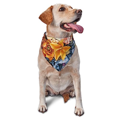 Blumen Hund Bandana Niedlich Weich Waschbar Hund Schal Sommer Verstellbare Katze Halstuch Lätzchen Haustier Dreieckstuch von FURLOU