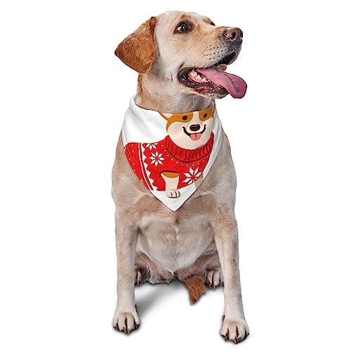 Cartoon Corgi Hund Hund Bandana Niedlich Weich Waschbar Hund Schal Sommer Verstellbare Katze Halstuch Lätzchen Haustier Dreieckstuch von FURLOU