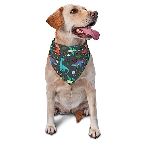 Cartoon Dinosaurier Hund Bandana Niedlich Weich Waschbar Hund Schal Sommer Verstellbare Katze Halstuch Lätzchen Haustier Dreieckstuch von FURLOU