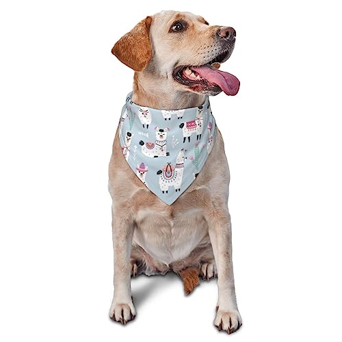 Cartoon Lama Alpaka Hund Bandana Niedlich Weich Waschbar Hund Schal Sommer Verstellbare Katze Halstuch Lätzchen Haustier Dreieckstuch von FURLOU