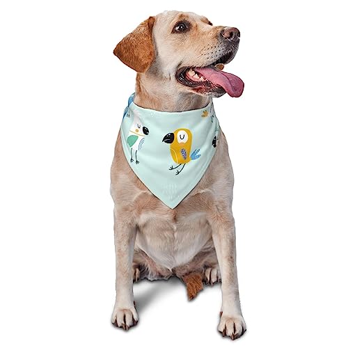 Cartoon Vogel Hund Bandana Niedlich Weich Waschbar Hund Schal Sommer Verstellbare Katze Halstuch Lätzchen Haustier Dreieckstuch von FURLOU