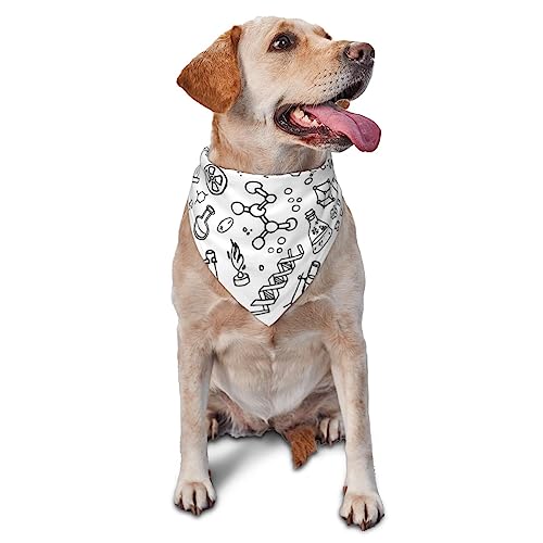 Chemie Druck Hund Bandana Niedlich Weich Waschbar Hund Schal Sommer Verstellbare Katze Halstuch Lätzchen Haustier Dreieckstuch von FURLOU