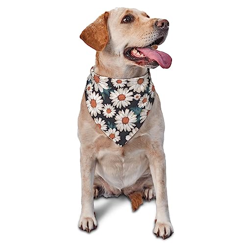 Daisy Dog Bandana Cute Soft Washable Dog Scarf Summer Adjustable Cat Halstuch-Lätzchen Pet Dreieckstuch von FURLOU