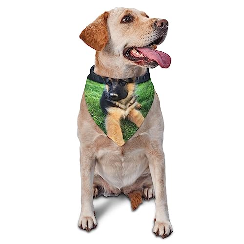 Deutscher Schäferhund Welpe Hund Bandana Niedlich Weich Waschbar Hund Schal Sommer Verstellbare Katze Halstuch Lätzchen Haustier Dreieckstuch von FURLOU