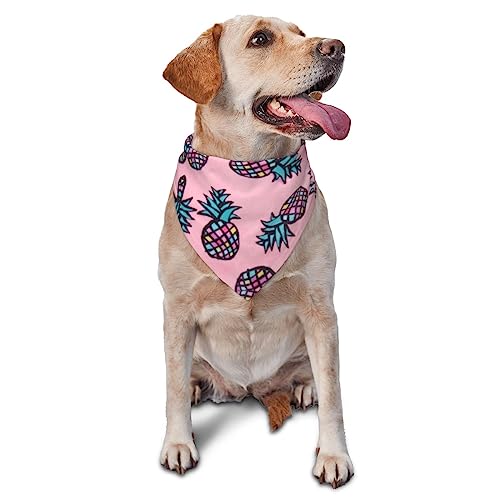 Farbe Ananas Hund Bandana Niedlich Weich Waschbar Hund Schal Sommer Einstellbare Katze Halstuch Lätzchen Haustier Dreieckstuch von FURLOU