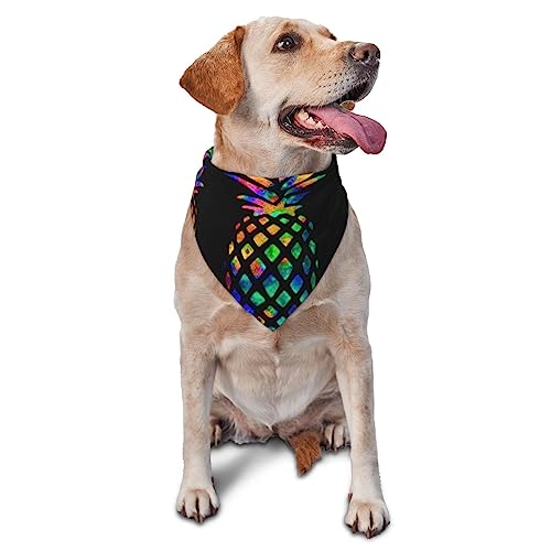 Farbige Ananas Hund Bandana Niedlich Weich Waschbar Hund Schal Sommer Einstellbare Katze Halstuch Lätzchen Haustier Dreieckstuch von FURLOU