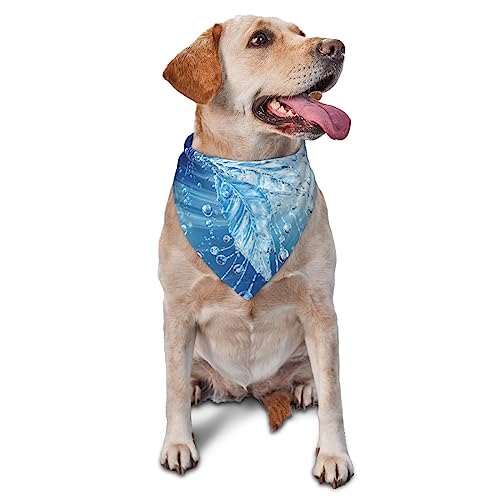 Frozen Leaf Bubbles Ocean Water Dog Bandana Cute Soft Washable Dog Scarf Summer Adjustable Cat Halstuch-Lätzchen Pet Dreieckstuch von FURLOU