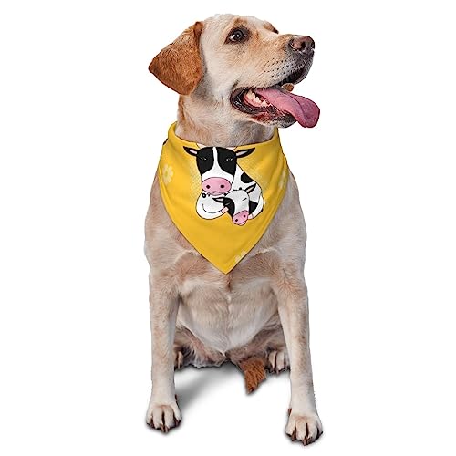 Hundehalstuch, Kuh und Gänseblümchen, niedlich, weich, waschbar, Sommer, verstellbar, Katzentuch, Lätzchen, Haustier, dreieckiges Taschentuch Hundehalstuch, Kuh und Gänseblümchen, niedlich, weich, waschbar, Sommer, verstellbar, Katzentuch, Lätzchen, Haustier, dreieckiges Taschentuch von FURLOU