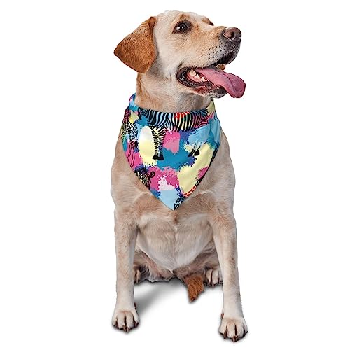Hundehalstuch mit Giraffe und Zebramuster, niedlich, weich, waschbar, für den Sommer, verstellbar, Katzen-Halstuch, Lätzchen, Haustier, dreieckiges Taschentuch Hundehalstuch mit Giraffe und Zebramuster, niedlich, weich, waschbar, für den Sommer, verstellbar, Katzen-Halstuch, Lätzchen, Haustier, dreieckiges Taschentuch von FURLOU
