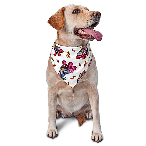 Lightning Bunte Rollschuhe Hund Bandana Niedlich Weich Waschbar Hund Schal Sommer Verstellbare Katze Halstuch Lätzchen Haustier Dreieckstuch von FURLOU