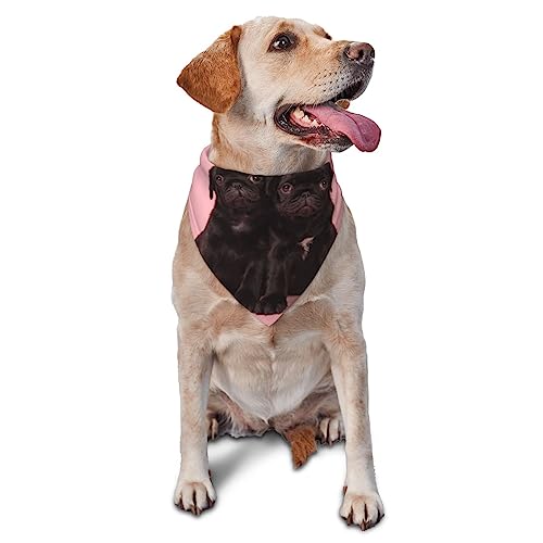 Niedliches schwarzes Mops-Hunde-Halstuch, niedlich, weich, waschbar, für den Sommer, verstellbar, Katzen-Halstuch, Lätzchen, Haustier, dreieckiges Taschentuch Niedliches schwarzes Mops-Hunde-Halstuch, niedlich, weich, waschbar, für den Sommer, verstellbar, Katzen-Halstuch, Lätzchen, Haustier, dreieckiges Taschentuch von FURLOU