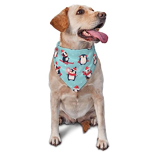 Weihnachten Pinguine Hund Bandana Niedlich Weich Waschbar Hund Schal Sommer Verstellbare Katze Halstuch Lätzchen Haustier Dreieckstuch von FURLOU