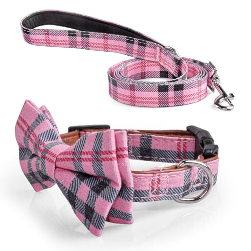 FURRYFECTION 3-teiliges Hundehalsband mit Fliege und Leine für kleine, mittelgroße und große Hunde, verstellbares Hundehalsband mit Fliege für Mädchen oder Jungen, Hunde und Katzen (großes Halsband + FURRYFECTION 3-teiliges Hundehalsband mit Fliege und Leine für kleine, mittelgroße und große Hunde, verstellbares Hundehalsband mit Fliege für Mädchen oder Jungen, Hunde und Katzen (großes Halsband + von FURRYFECTION
