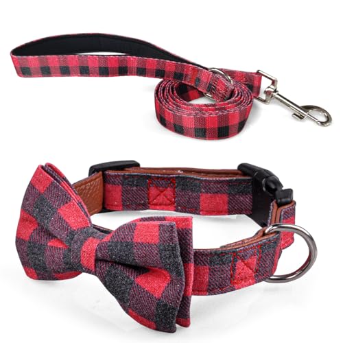 FURRYFECTION 3-teiliges Hundehalsband mit Fliege und Leine für kleine, mittelgroße und große Hunde, verstellbares Hundehalsband mit Fliege für Mädchen oder Jungen, Hunde und Katzen (großes Halsband + FURRYFECTION 3-teiliges Hundehalsband mit Fliege und Leine für kleine, mittelgroße und große Hunde, verstellbares Hundehalsband mit Fliege für Mädchen oder Jungen, Hunde und Katzen (großes Halsband + von FURRYFECTION