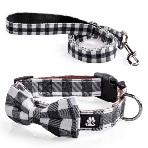 FURRYFECTION 3-teiliges Hundehalsband mit Fliege und Leine für kleine, mittelgroße und große Hunde, verstellbares Hundehalsband mit Fliege für Mädchen oder Jungen, Hunde und Katzen (mittelgroßes FURRYFECTION 3-teiliges Hundehalsband mit Fliege und Leine für kleine, mittelgroße und große Hunde, verstellbares Hundehalsband mit Fliege für Mädchen oder Jungen, Hunde und Katzen (mittelgroßes von FURRYFECTION
