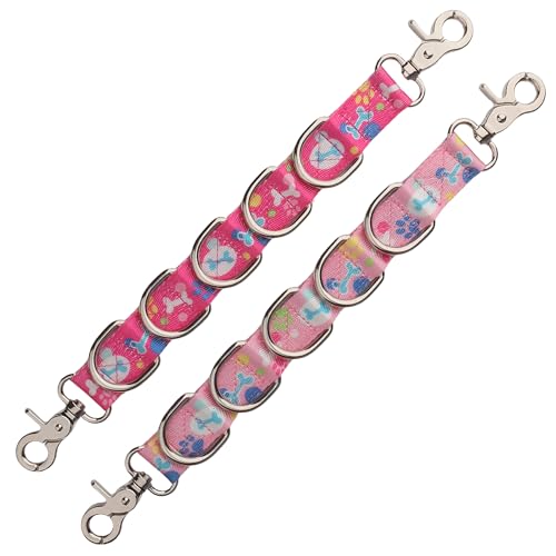 Fellpflegeschlaufe für Hunde, 2 Stück, mit niedlichem einzigartigem Pfotenmuster, doppelte Druckknöpfe und 5 D-Ring-Design, Verlängerungsgurt für Haustiersalon (Muster 2) von FURSDOLY