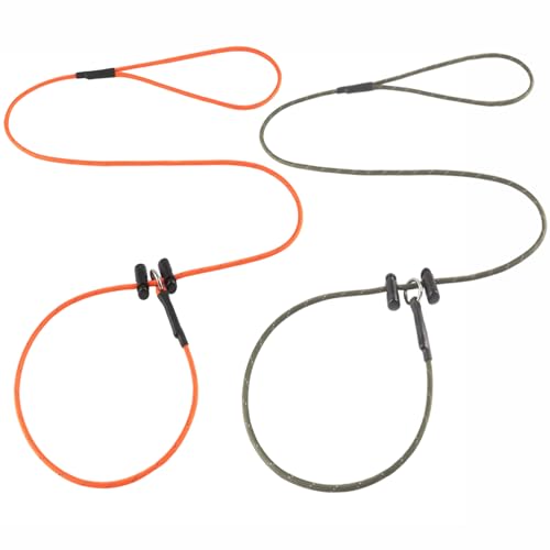 Hundeleine, Welpen-Trainingsleine, 1,6 cm, dünn, reflektierend, Paracord-Leine mit 12-Kernstärke, 453,6 kg Zugkraft, 2 Stück, für kleine und mittelgroße Hunde (Orange und Armeegrün, 1,5 m) von FURSDOLY