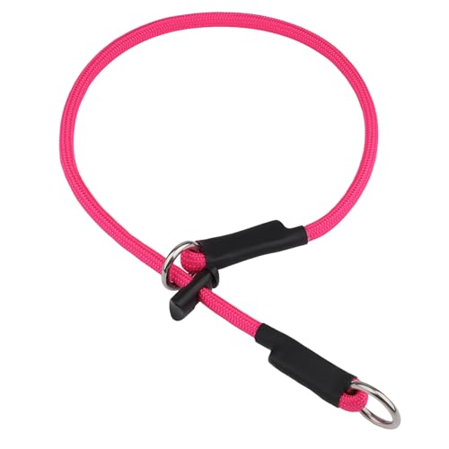 Martingale Hundehalsband – Hochfestes Nylon-Schlupfhalsband, Hundetrainingsseil mit federbelastetem, verstellbarem Stopper, keine Zugleine für kleine, mittelgroße und große Hunde (Rosa, 55,9 cm) von FURSDOLY