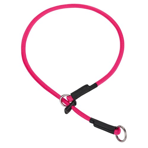 Martingale Hundehalsband – Hochfestes Nylon-Schlupfhalsband, Hundetrainingsseil mit federbelastetem, verstellbarem Stopper, keine Zugleine für kleine, mittelgroße und große Hunde (Rosa, 66 cm) von FURSDOLY