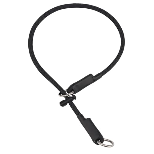 Martingale Hundehalsband – Hochfestes Nylon-Schlupfhalsband, Hundetrainingsseil mit federbelastetem, verstellbarem Stopper, keine Zugleine für kleine, mittelgroße und große Hunde (Schwarz, 45,7 cm) von FURSDOLY