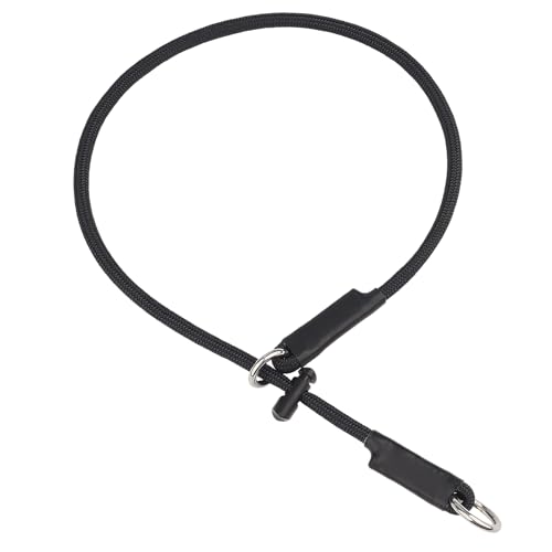 Martingale Hundehalsband – Hochfestes Nylon-Schlupfhalsband, Hundetrainingsseil mit federbelastetem, verstellbarem Stopper, keine Zugleine für kleine, mittelgroße und große Hunde (Schwarz, 76,2 cm) von FURSDOLY