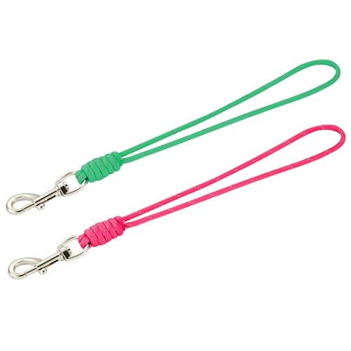 Sicherheitsclip für Hundehalsband, Paracord-Geschirr zu Halsband, handgefertigt, starker Clip-Gurt für Haustier-Halsbänder, 453,6 kg, 30,5 cm (Hot Pink und Grün, 30,5 cm) von FURSDOLY