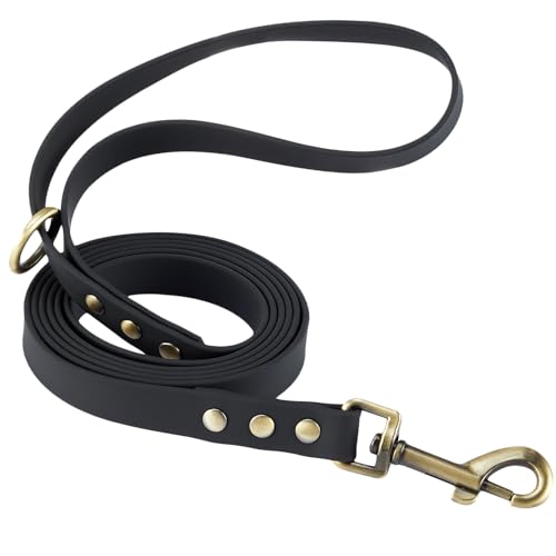 Wasserdichte Hundeleine, 1,5 m, 1,8 m, stark beschichtetes Nylon-Gurtband mit strapazierfähiger Bronze-Hardware, Haustierleine, leicht zu reinigen, Hochleistungs-Leine für Spaziergänge, 1,6 cm x 1,8 Wasserdichte Hundeleine, 1,5 m, 1,8 m, stark beschichtetes Nylon-Gurtband mit strapazierfähiger Bronze-Hardware, Haustierleine, leicht zu reinigen, Hochleistungs-Leine für Spaziergänge, 1,6 cm x 1,8 von FURSDOLY