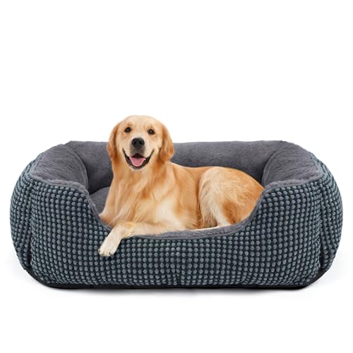 FURTIME Hundebett Grosse Hunde, Hundebett Waschbar Flauschig Hundekorb, Rutschfestes Hundekörbchen Hundebetten, Anti-Angst Hundebett für Grosse und Mittelgroße Hunde und Katzen, 89x63x23cm von FURTIME