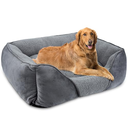 FURTIME Hundebett Grosse Hunde, Hundebett XXL Waschbar Flauschig Hundekorb, Rutschfestes Hundekörbchen, Anti-Angst Hundebetten, Hundebett für Grosse Hunde und Katzen, 106x80x23cm von FURTIME